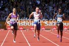 Chijindu Ujah (GB), Jimmy Vacaut (France) and Michael Rodgers (USA) mens 100 metres heats, IAAF Diamond League, Birmingham. Photo: David T. Hewitson/Sports for All Pics
